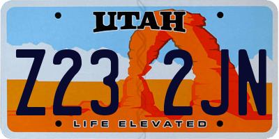 UT license plate Z232JN