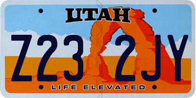 UT license plate Z232JY