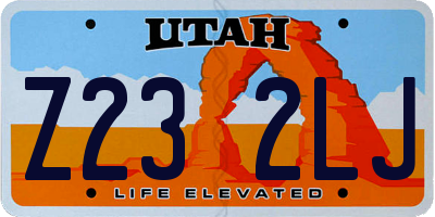 UT license plate Z232LJ