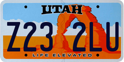 UT license plate Z232LU