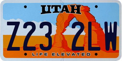 UT license plate Z232LW