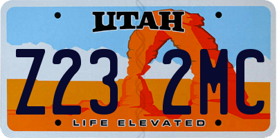 UT license plate Z232MC