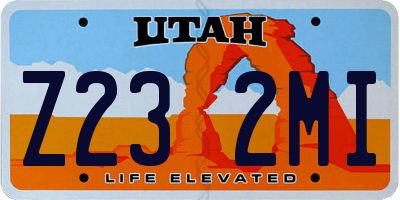 UT license plate Z232MI