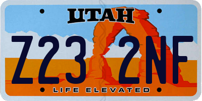 UT license plate Z232NF