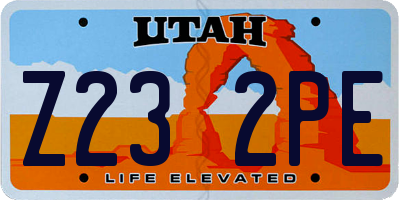 UT license plate Z232PE