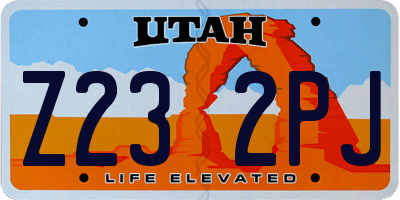 UT license plate Z232PJ