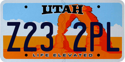 UT license plate Z232PL