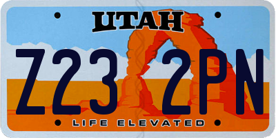 UT license plate Z232PN
