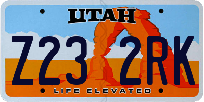 UT license plate Z232RK