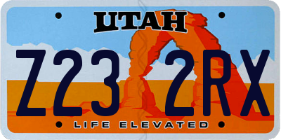 UT license plate Z232RX