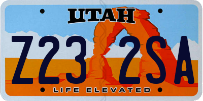 UT license plate Z232SA