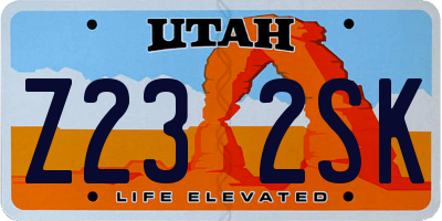 UT license plate Z232SK