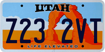 UT license plate Z232VT