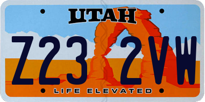 UT license plate Z232VW