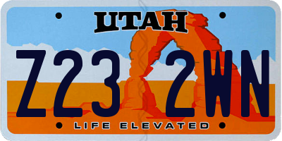 UT license plate Z232WN