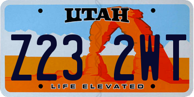 UT license plate Z232WT