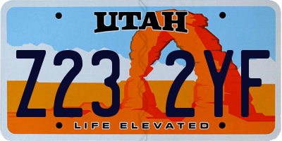 UT license plate Z232YF