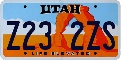 UT license plate Z232ZS
