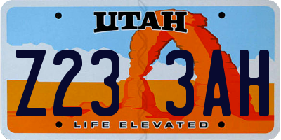 UT license plate Z233AH