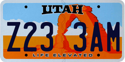 UT license plate Z233AM