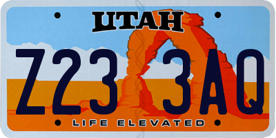 UT license plate Z233AQ