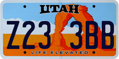 UT license plate Z233BB