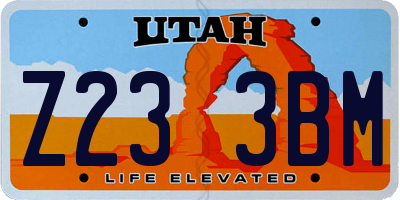 UT license plate Z233BM