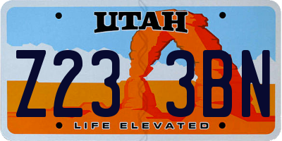 UT license plate Z233BN
