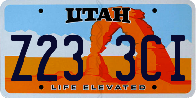 UT license plate Z233CI