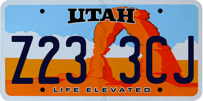 UT license plate Z233CJ