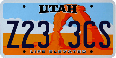 UT license plate Z233CS