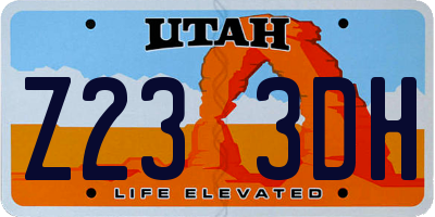 UT license plate Z233DH