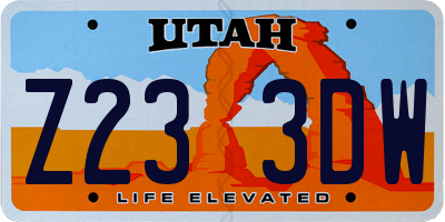 UT license plate Z233DW