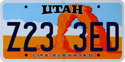 UT license plate Z233ED