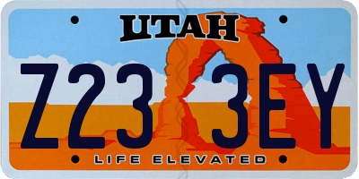 UT license plate Z233EY