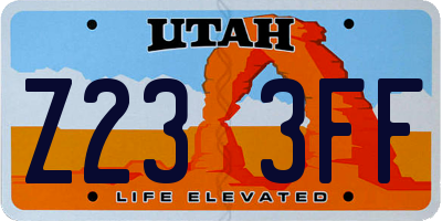 UT license plate Z233FF