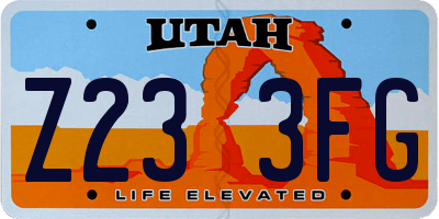 UT license plate Z233FG