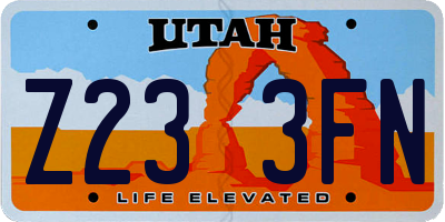 UT license plate Z233FN