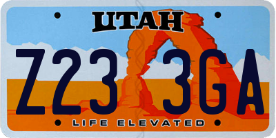 UT license plate Z233GA