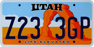 UT license plate Z233GP
