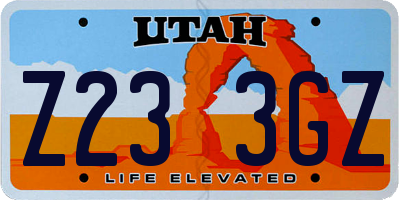 UT license plate Z233GZ