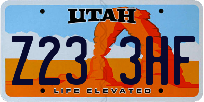 UT license plate Z233HF