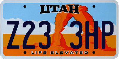 UT license plate Z233HP