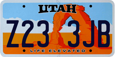 UT license plate Z233JB