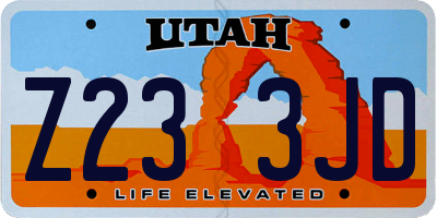 UT license plate Z233JD
