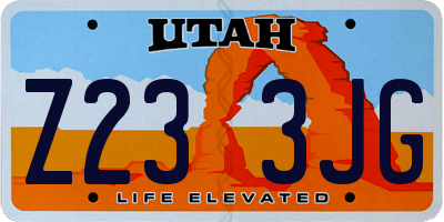 UT license plate Z233JG