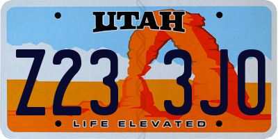 UT license plate Z233JO