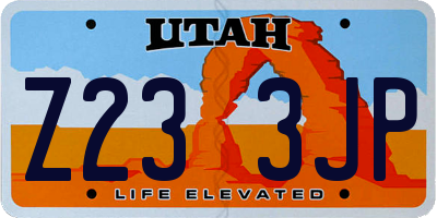 UT license plate Z233JP