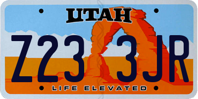 UT license plate Z233JR