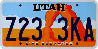 UT license plate Z233KA